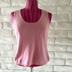 Valerie Stevens Pink Fitted Sleeveless Cashmere Tank Top